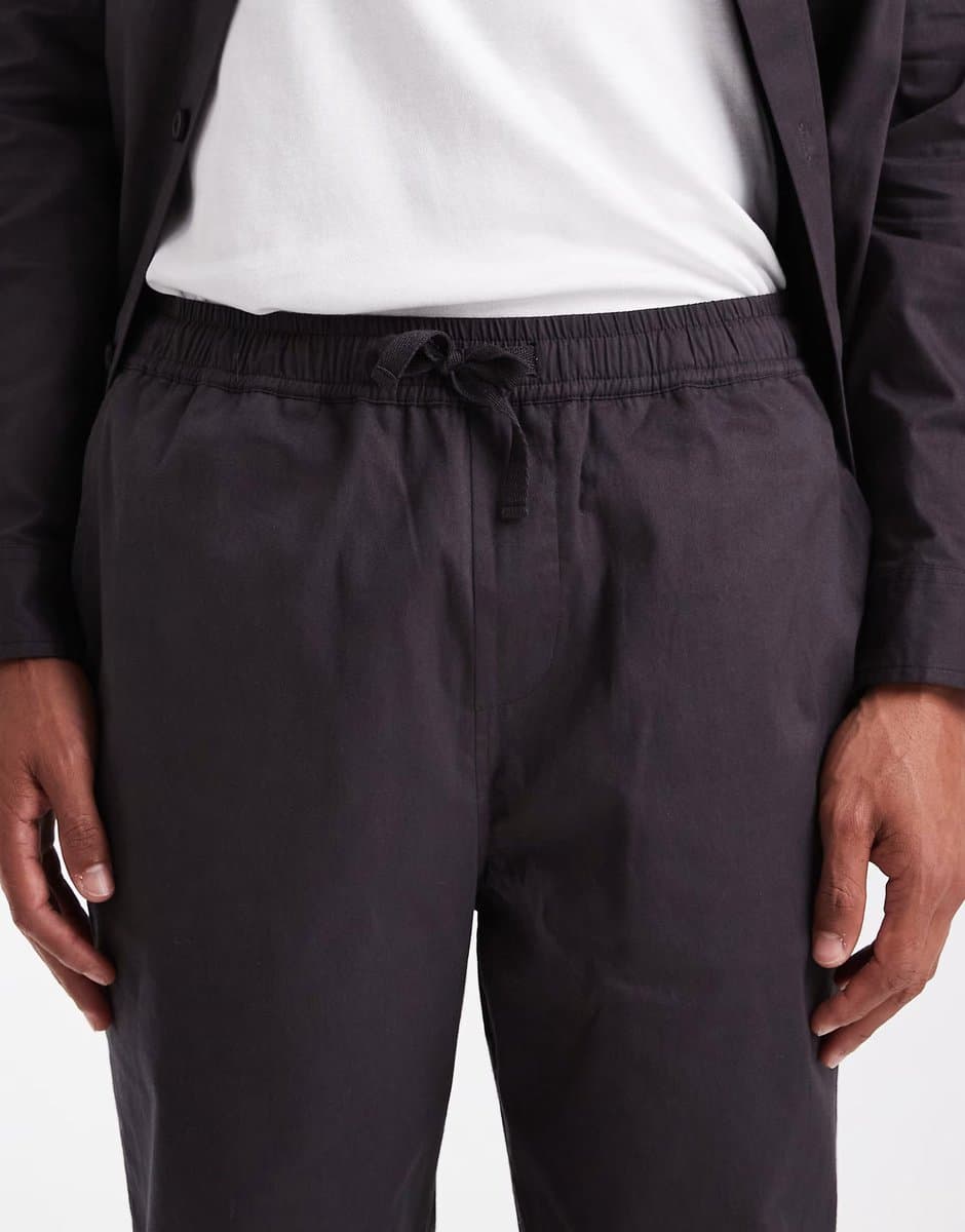 ASOS New Look soft touch pull on trousers co-ord in dark grey - 4