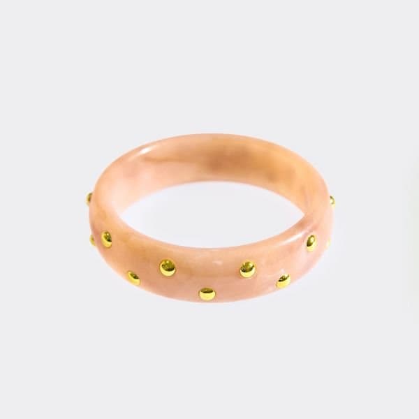 EGO Studded Detail Bangle In Beige Resin, Women's Size UK One Size - 2