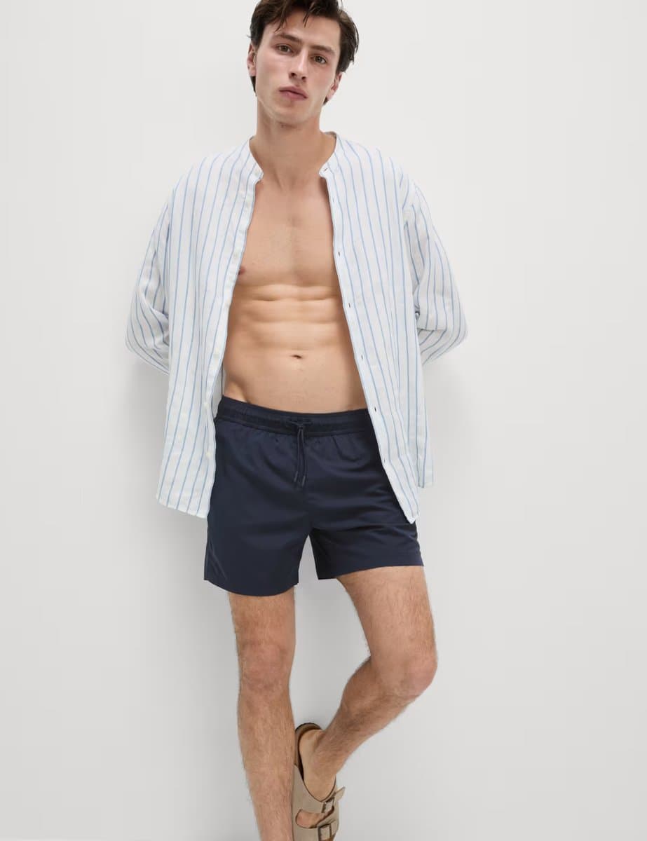 Marks & Spencer M&S Quick Dry Plain Swim Shorts Dark Navy