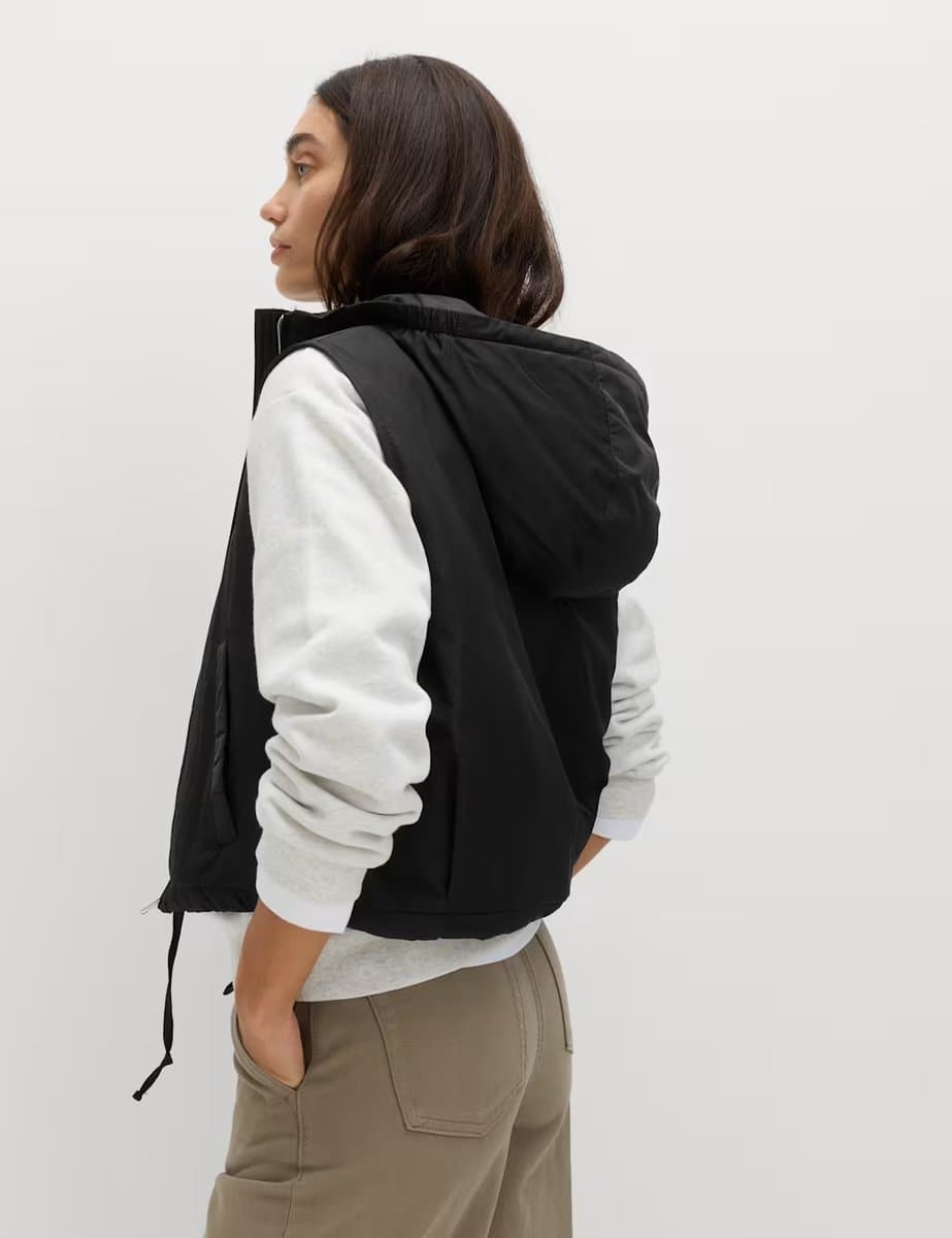 Marks & Spencer M&S Padded Hooded Cropped Gilet Black - 2