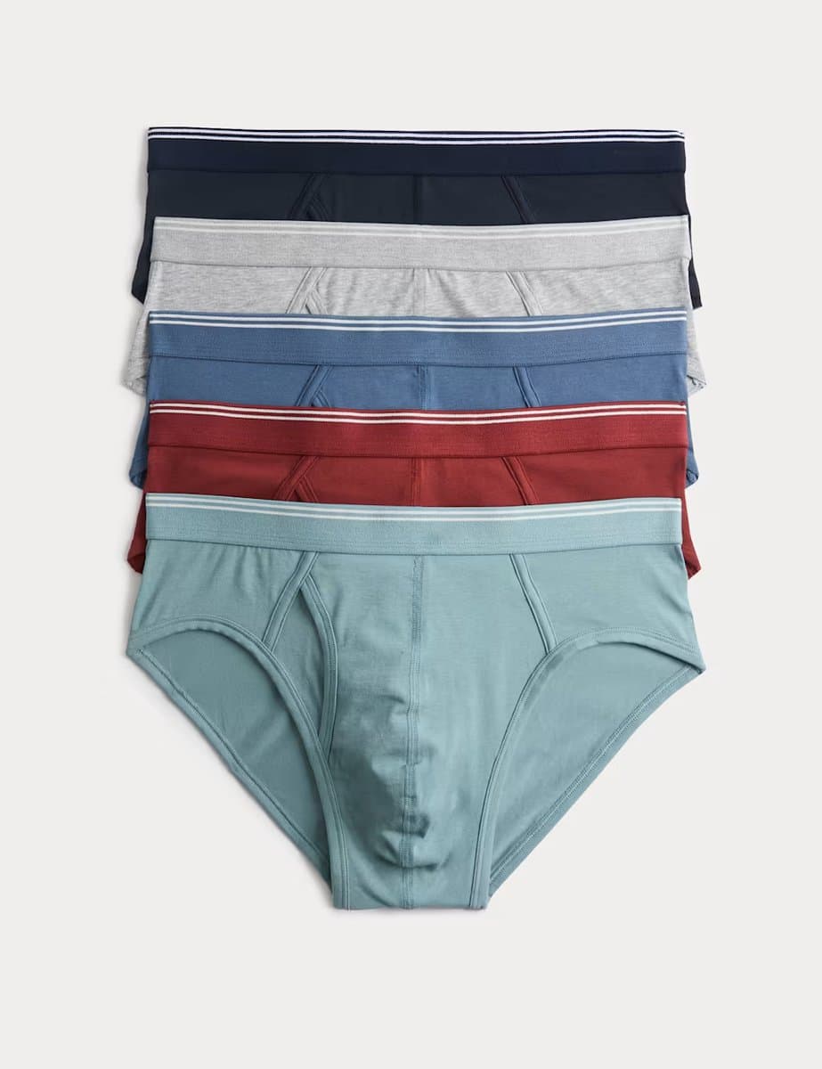 Marks & Spencer M&S 5pk Cotton Stretch Cool & Fresh™ Briefs Multi