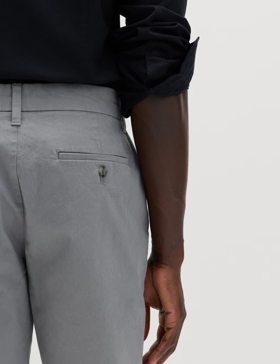 Marks & Spencer M&S 2 Pack Regular Fit Stretch Chino Shorts Ash Grey - 2