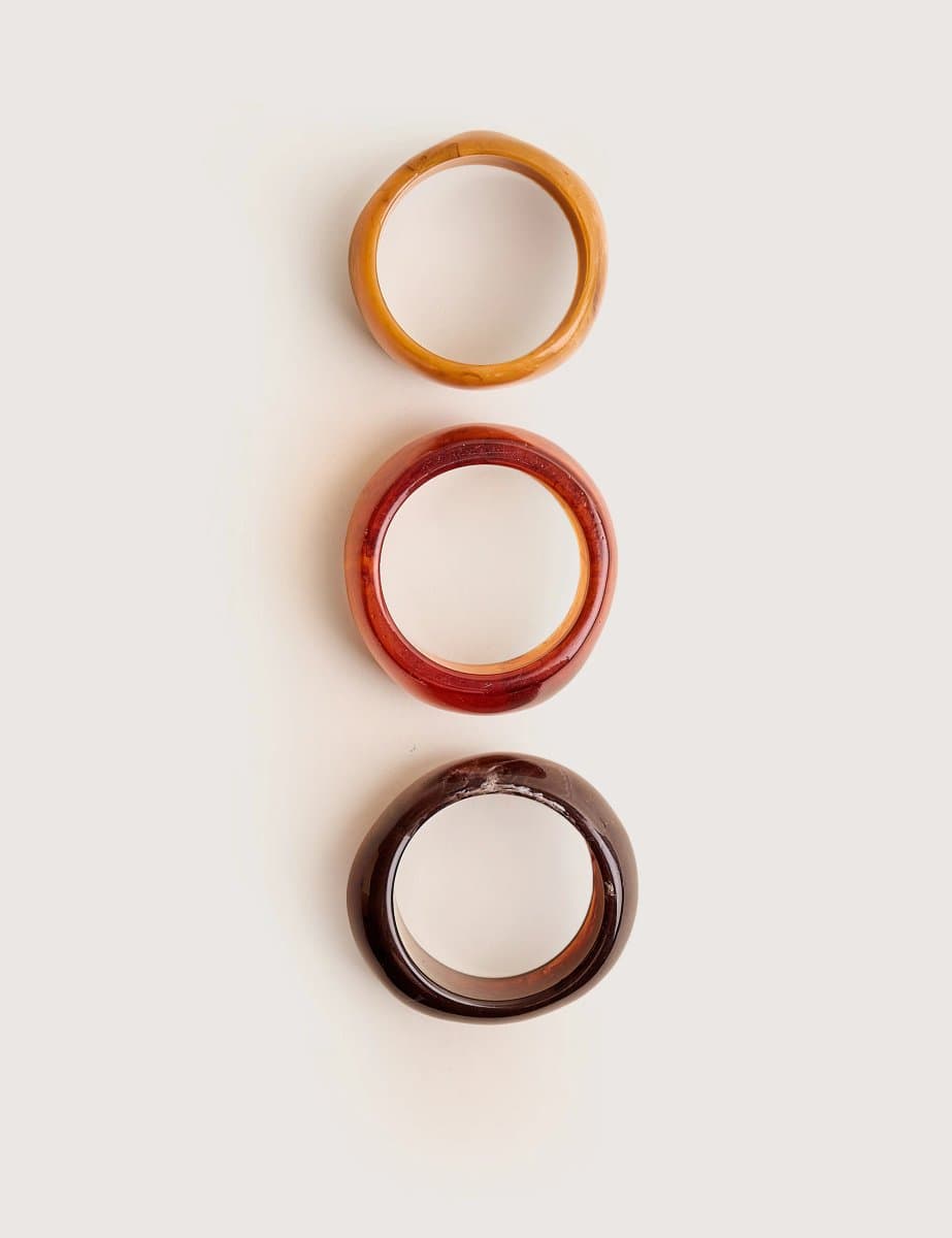 Public Desire 3 Pack Chunky Resin Bangle Set Multi - 3