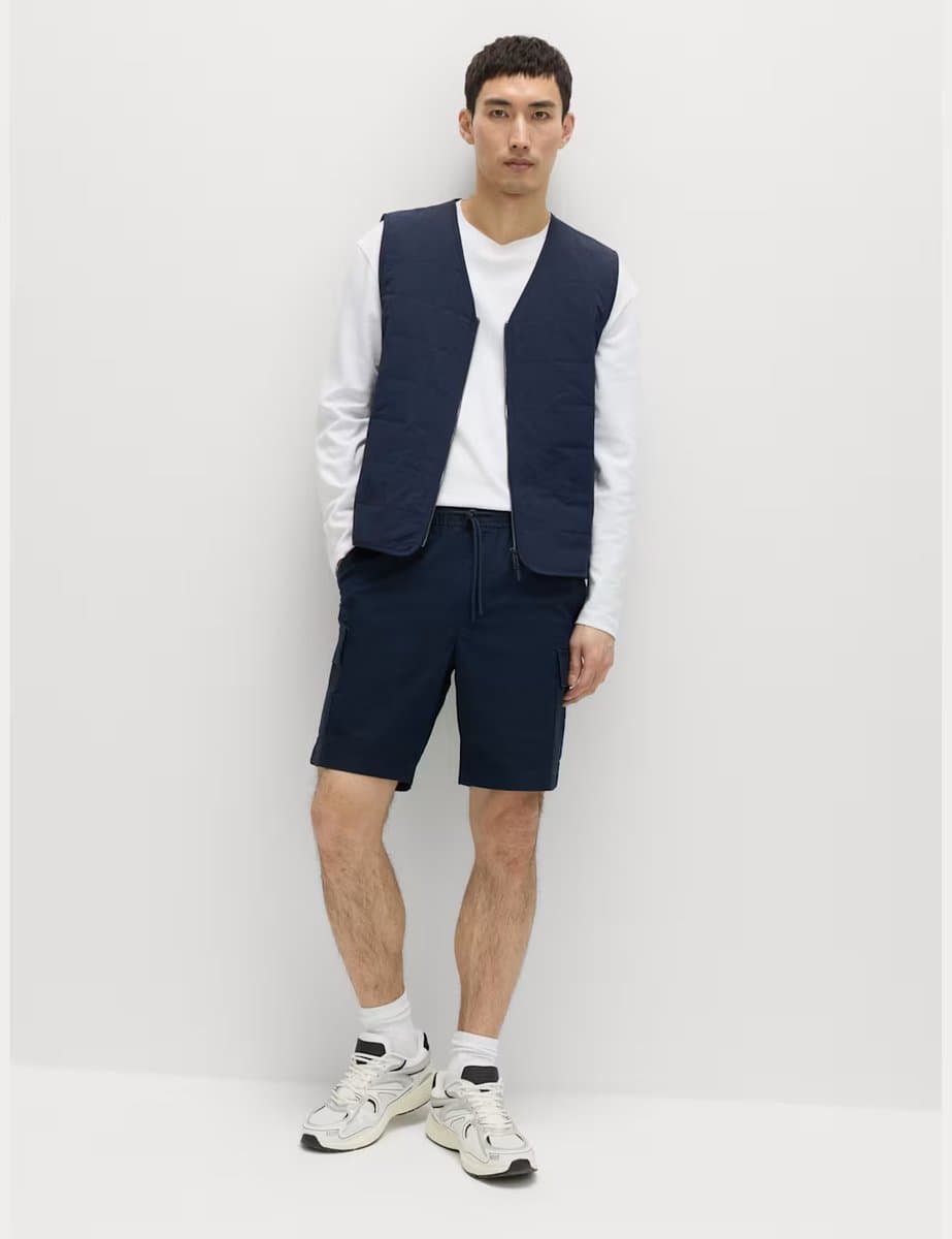 Marks & Spencer M&S Elasticated Waist Ripstop Cargo Shorts Navy - 4