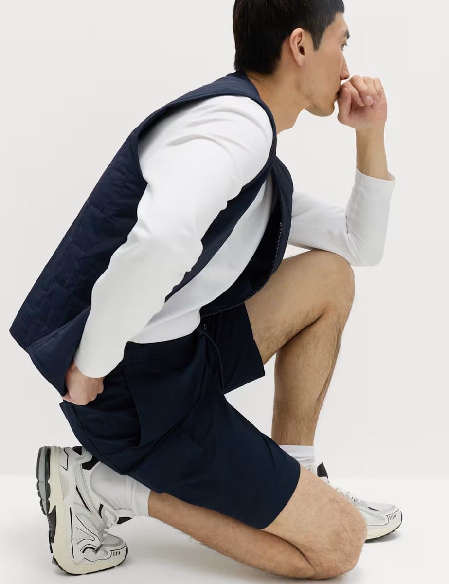 Marks & Spencer M&S Elasticated Waist Ripstop Cargo Shorts Navy - 5