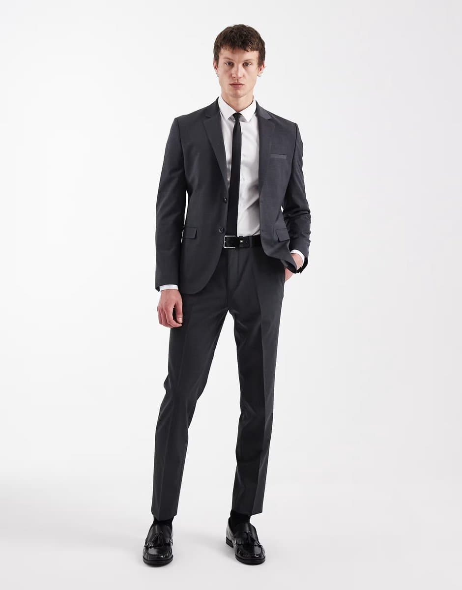 ASOS Hugo Red Arti hesten co-ord slim fit suit trousers and jacket in dark grey