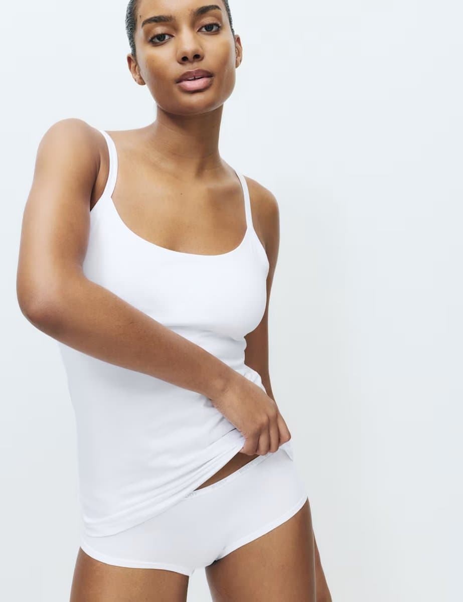 Marks & Spencer M&S 2 Pack Cotton Rich Secret Support™ Vests White - 3