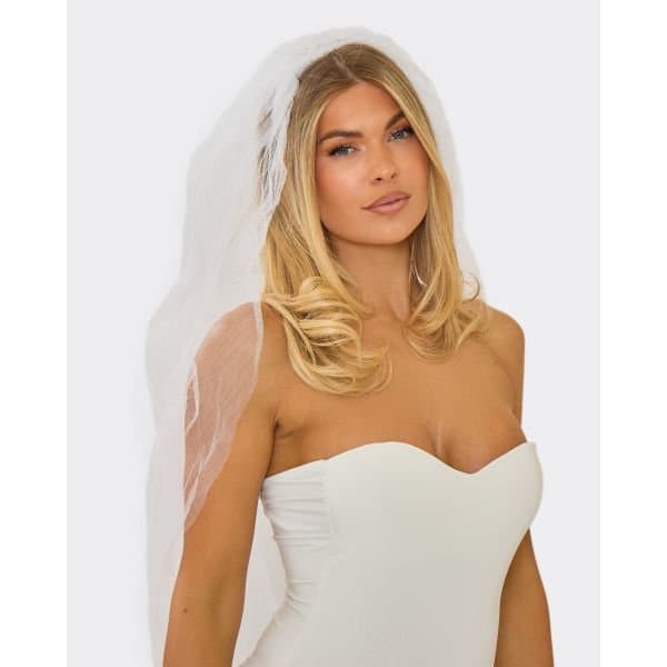 EGO Veil Headband In White Mesh, Women's Size UK One Size - 2