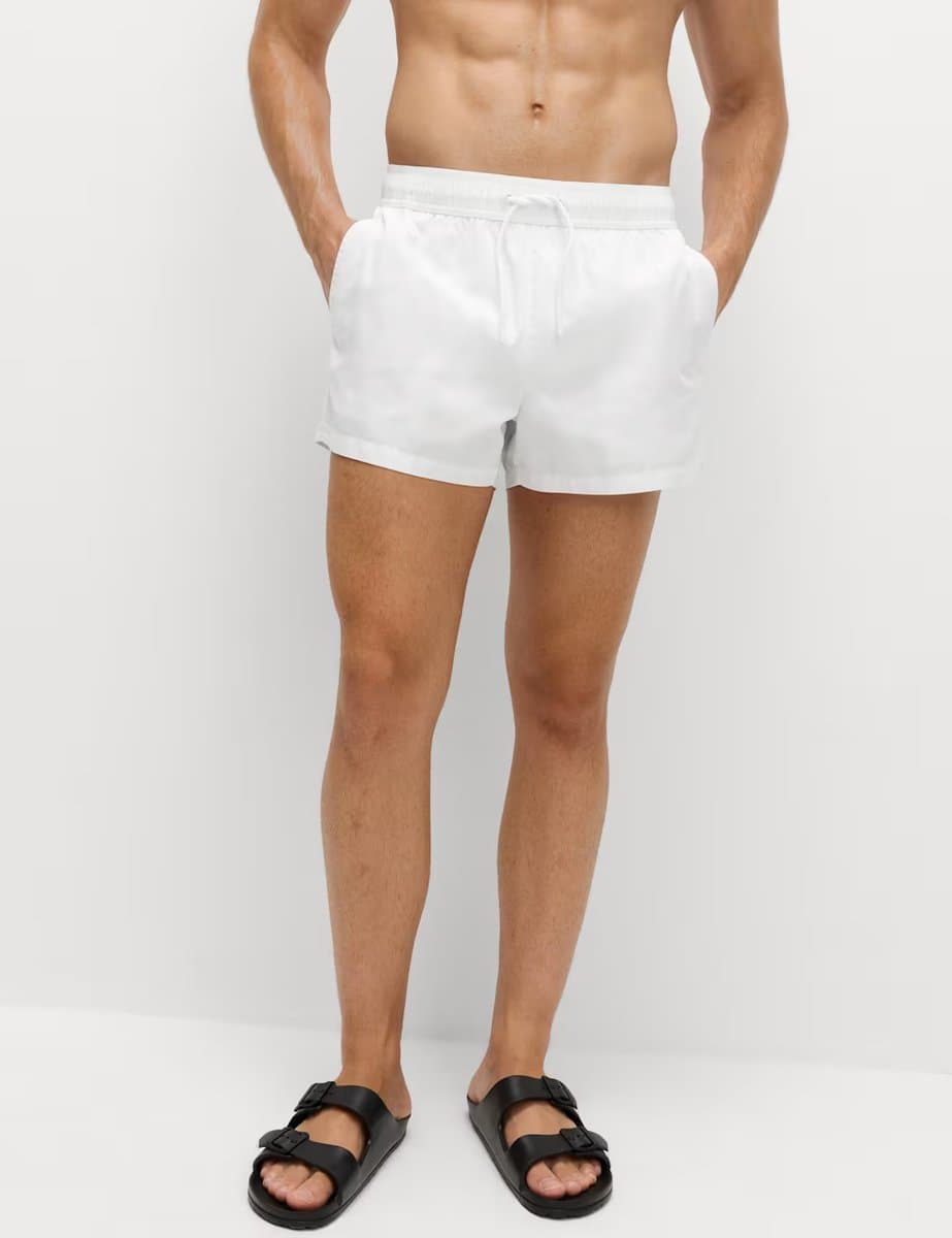 Marks & Spencer M&S Quick Dry Plain Swim Shorts White - 2