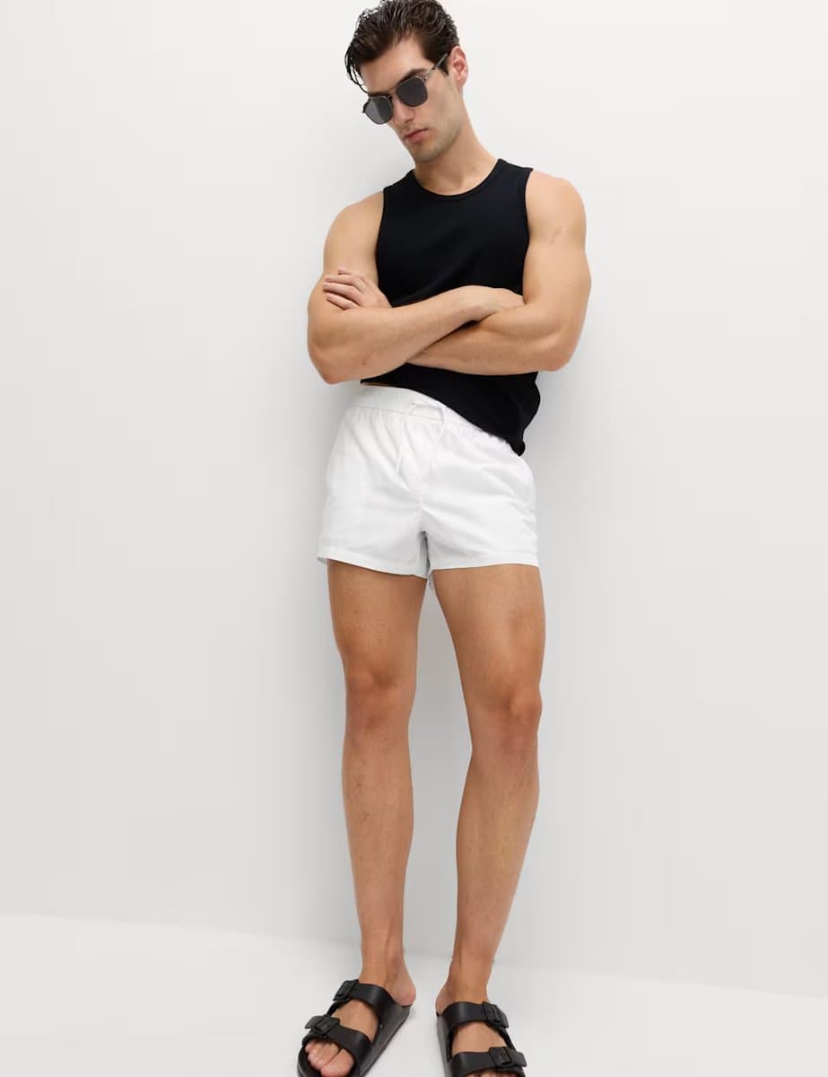 Marks & Spencer M&S Quick Dry Plain Swim Shorts White - 3