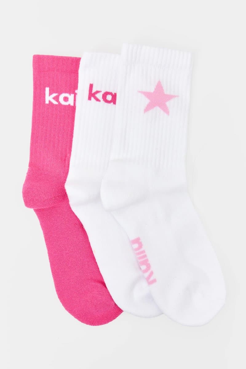 Kaiia Pack of Three Kaiia Star Socks Pink Multi - 3
