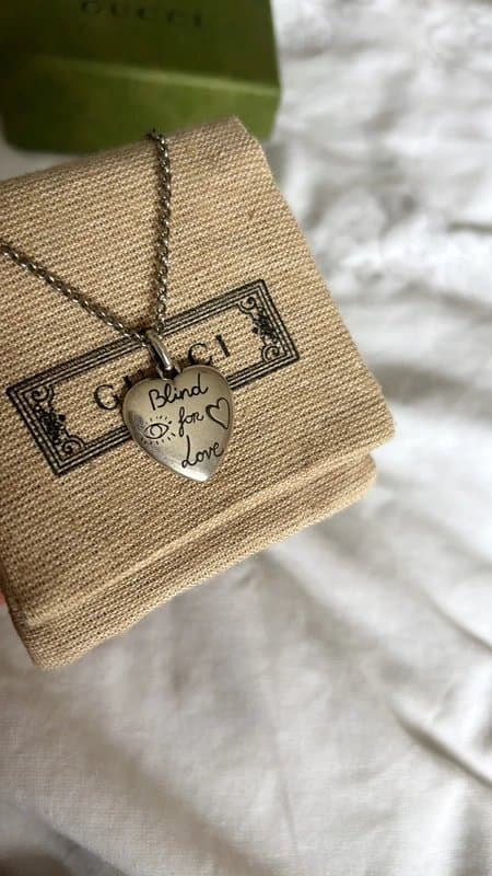 Gucci Gucci Blind for Love silver heart necklace