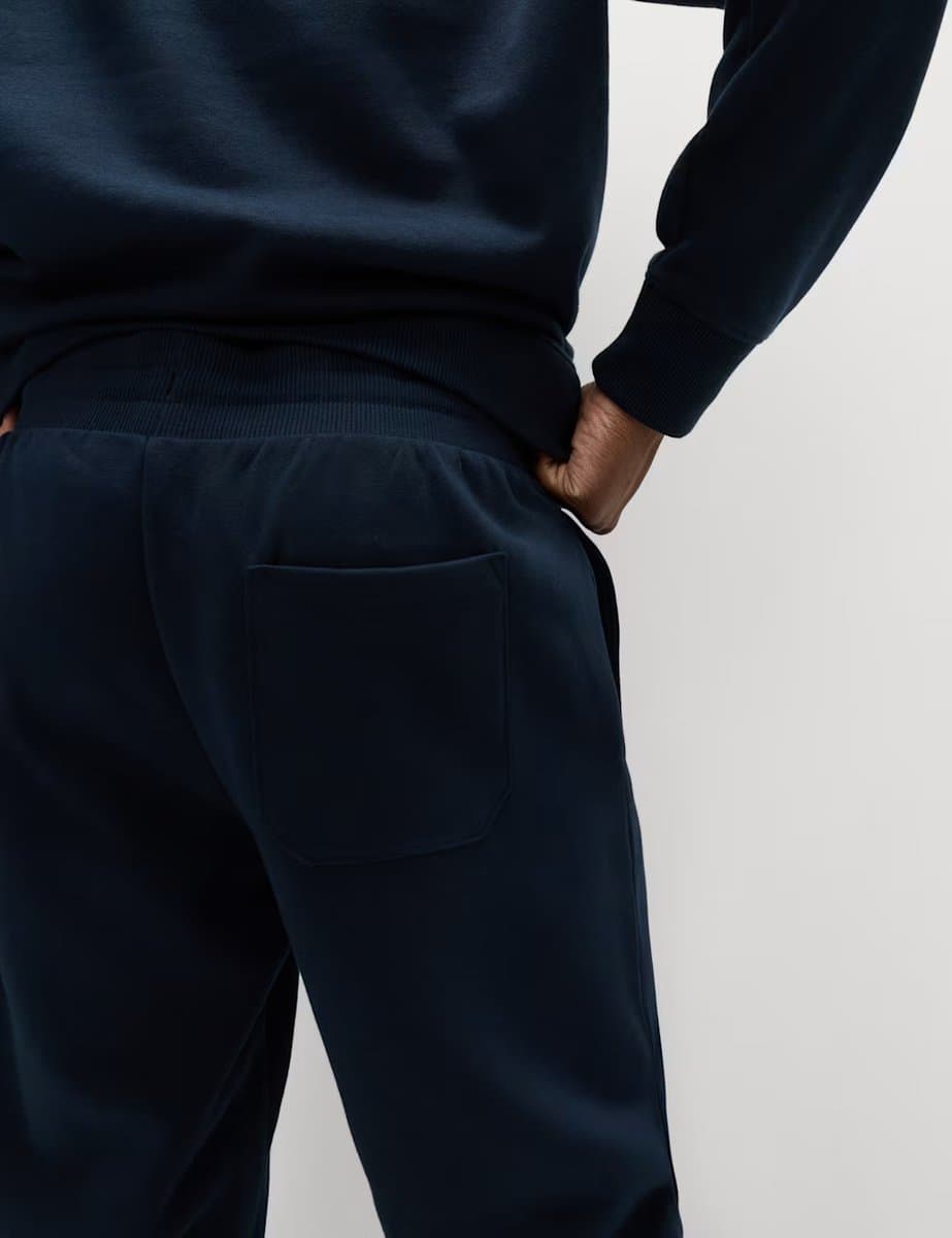 Marks & Spencer M&S Elasticated Waist Cotton Rich Joggers Navy - 5