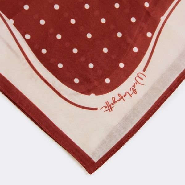 EGO Contrast Spot Detail Scarf In Red, Women's Size UK One Size - 2