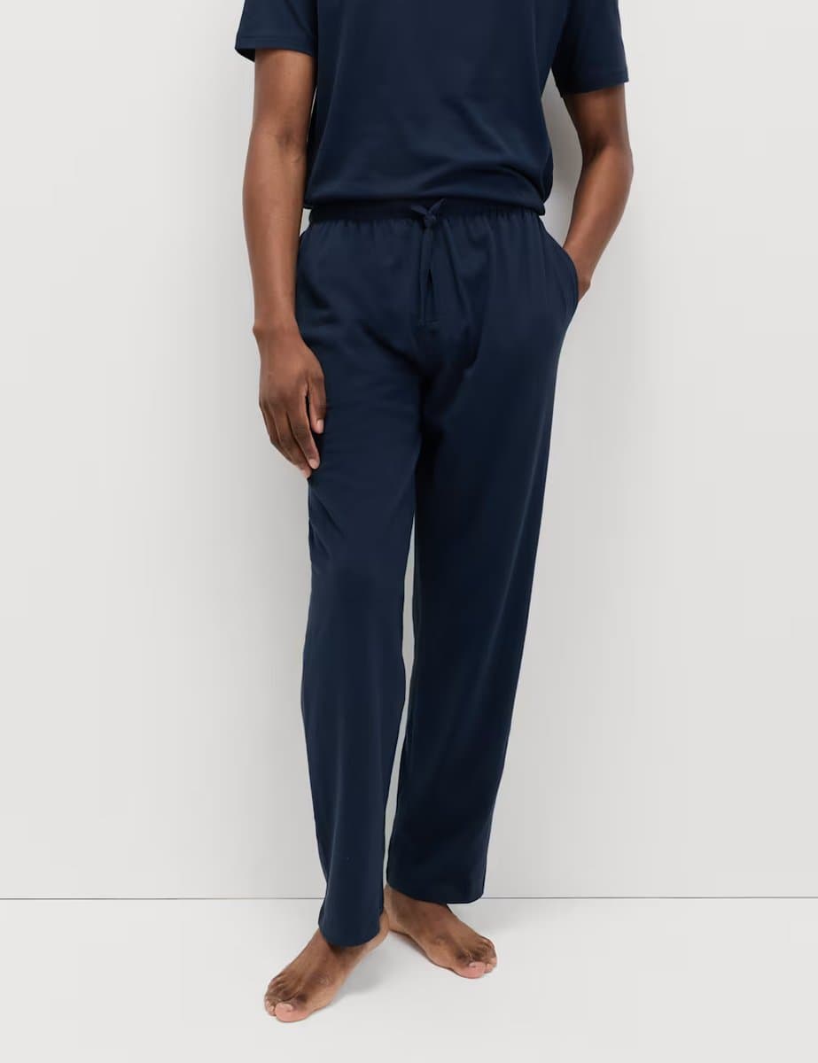 Marks & Spencer M&S 2 Pack Pure Cotton Pyjama Sets Navy Mix - 2