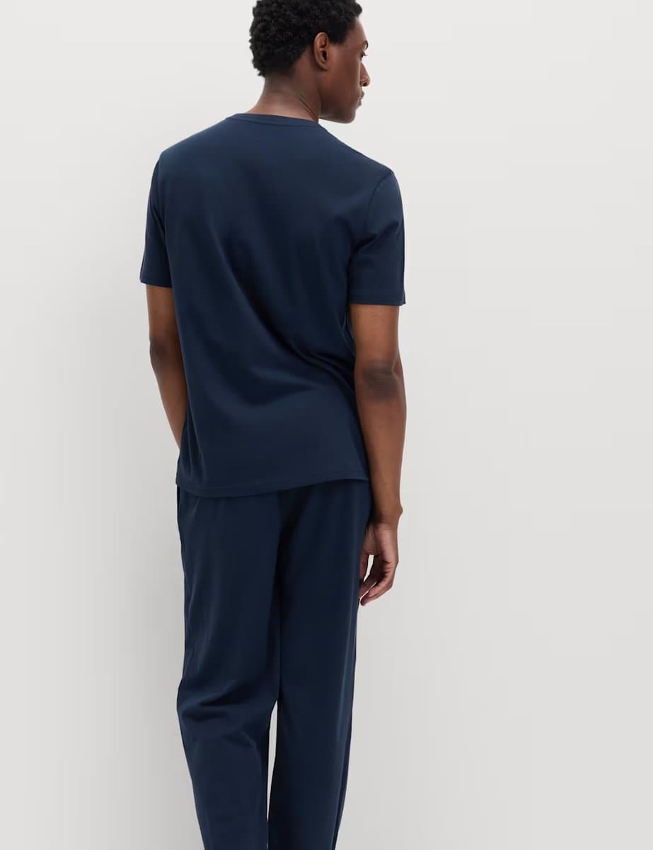 Marks & Spencer M&S 2 Pack Pure Cotton Pyjama Sets Navy Mix - 4