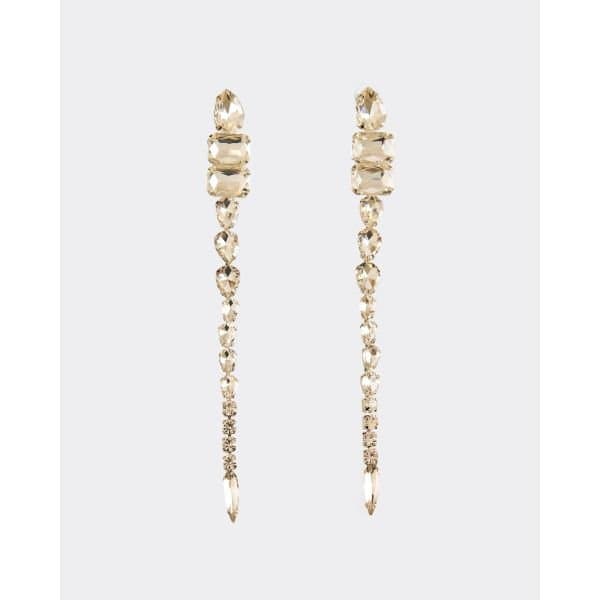 EGO Gem Detail Drop Earrings In Silver, Women's Size UK One Size - 2