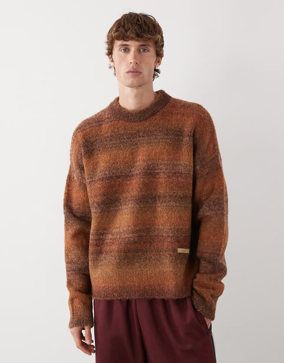 ASOS Prohibited oversized gradient knit jumper in brown - 1