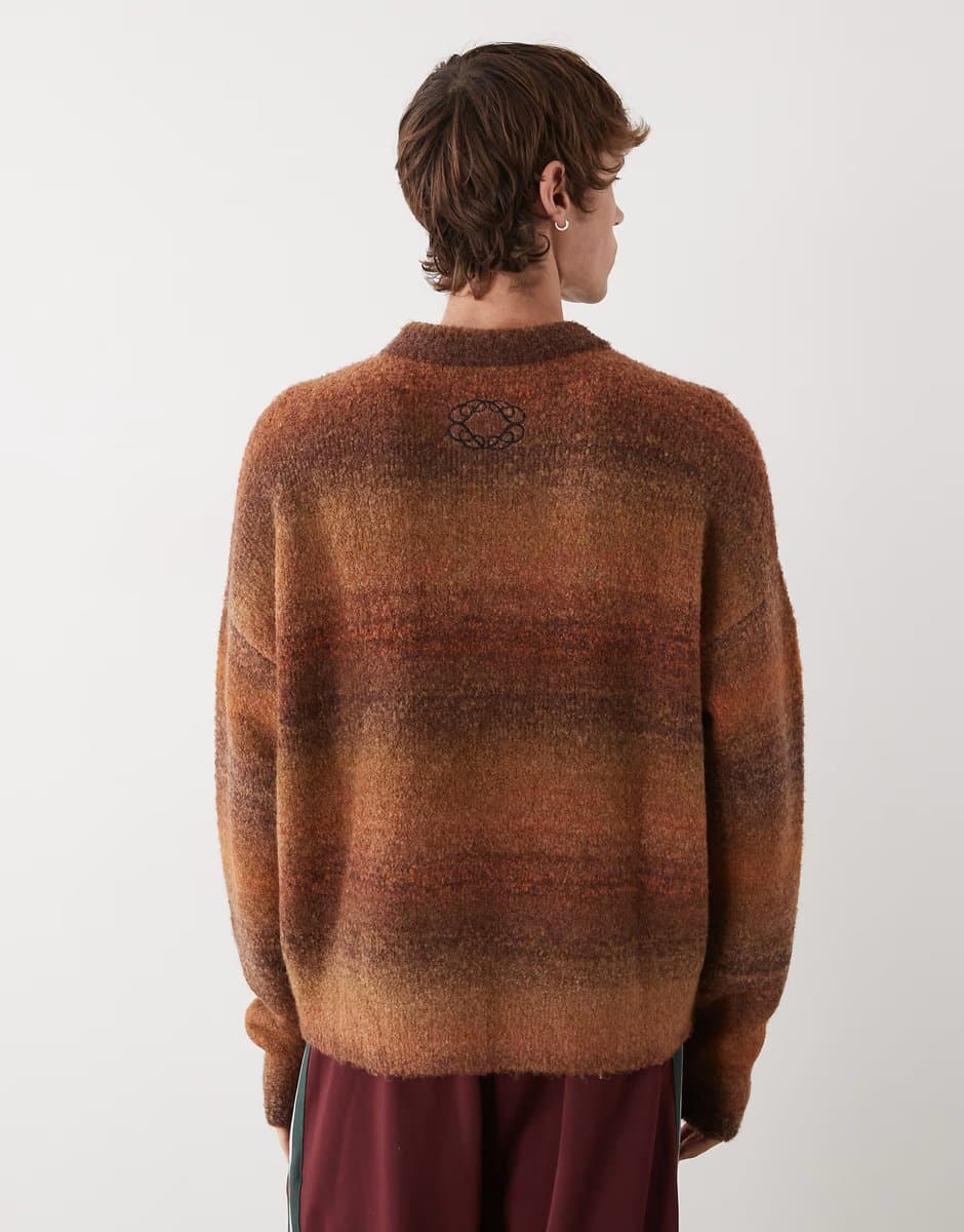 ASOS Prohibited oversized gradient knit jumper in brown - 3