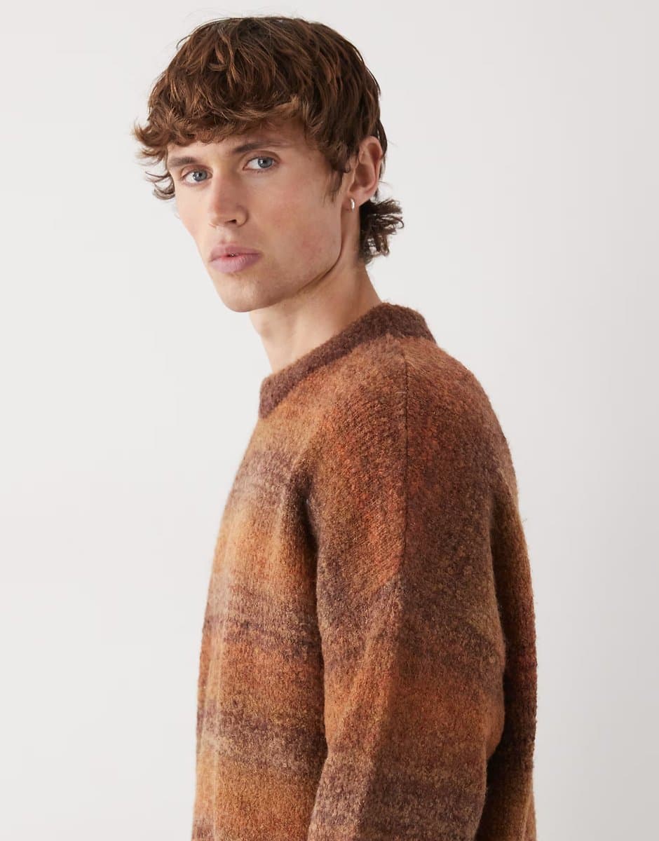 ASOS Prohibited oversized gradient knit jumper in brown - 4