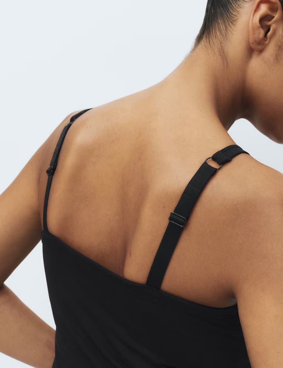 Marks & Spencer M&S 2 Pack Cotton Rich Secret Support Vests F+ Black - 4