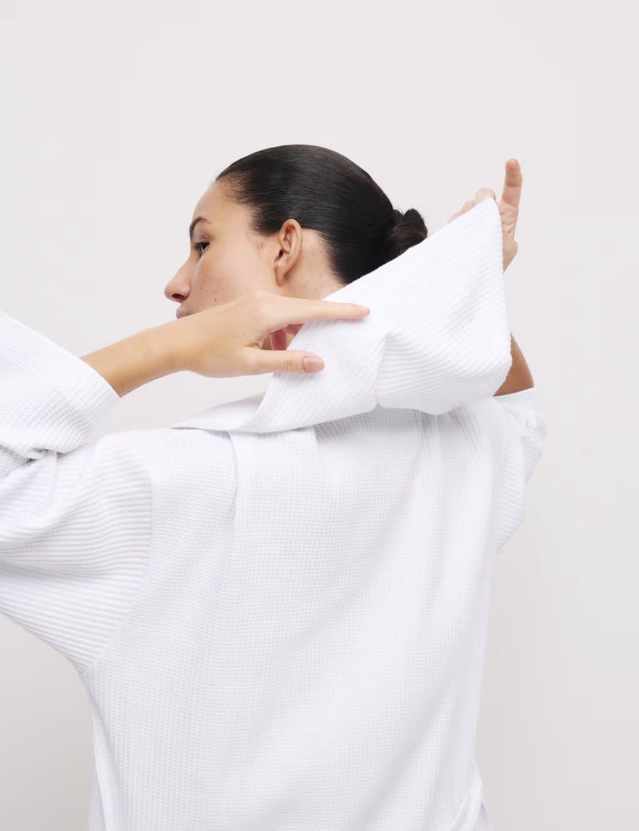 Marks & Spencer M&S Jersey Waffle Dressing Gown White - 3