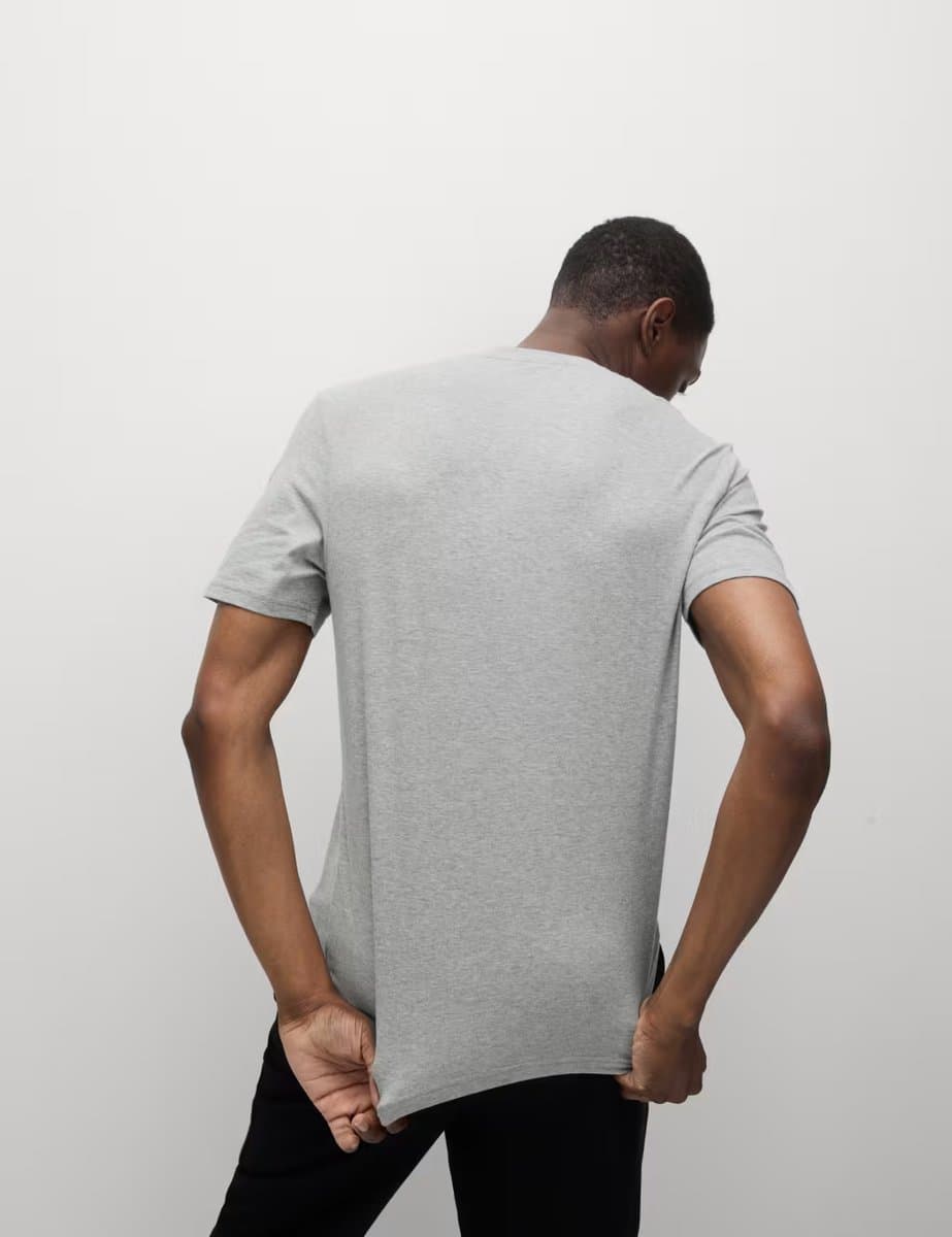 Marks & Spencer M&S Pure Cotton Pyjama Set Grey Mix