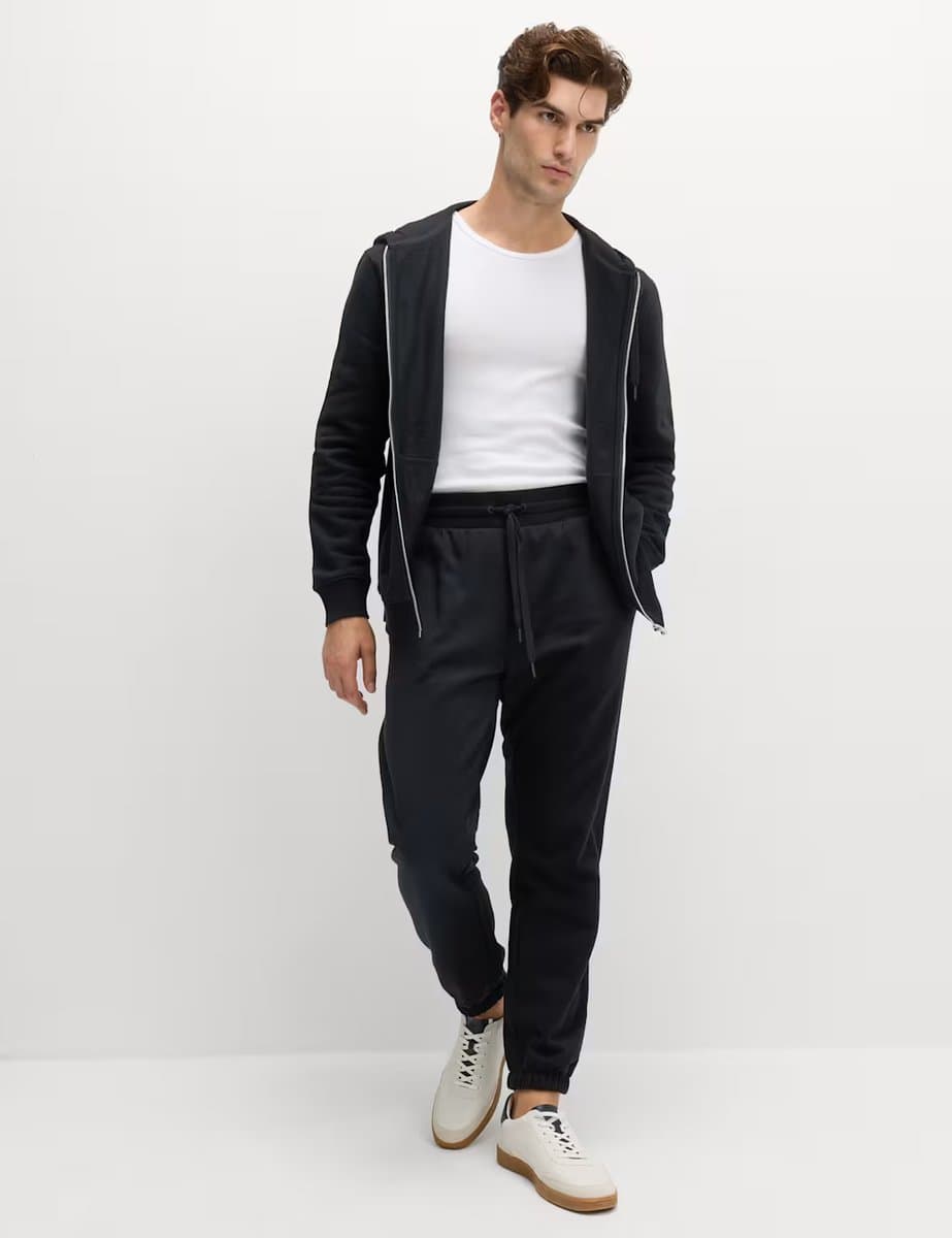 Marks & Spencer M&S Elasticated Waist Cotton Rich Joggers Black - 2