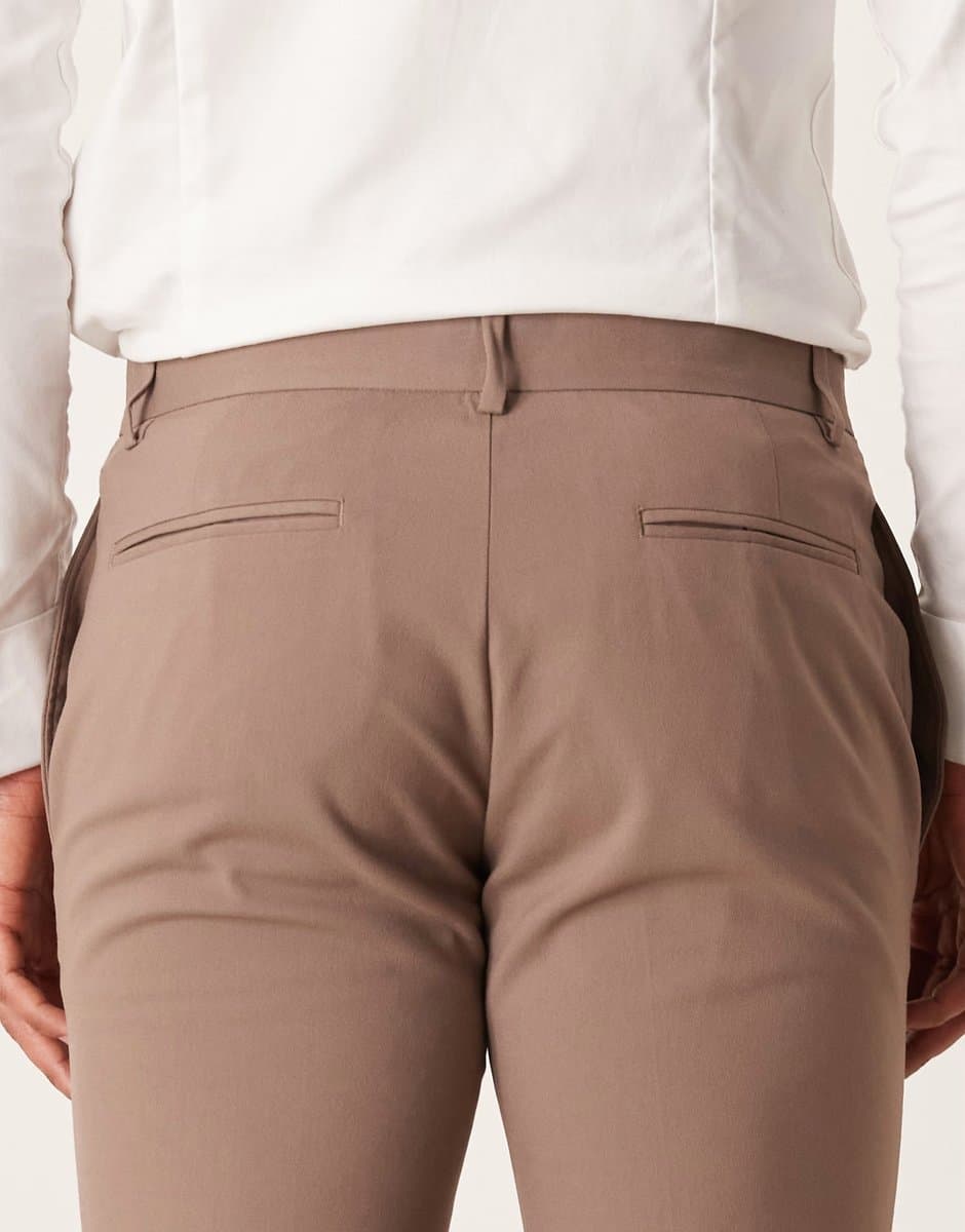 ASOS ASOS DESIGN skinny suit trouser in brown - 4