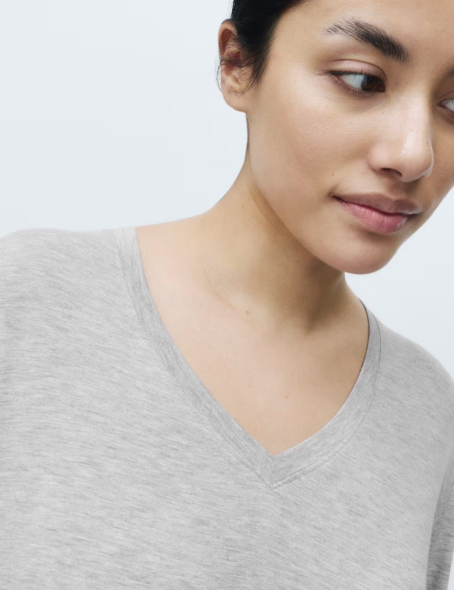 Marks & Spencer M&S Lace Trim Nightshirt Grey - 3