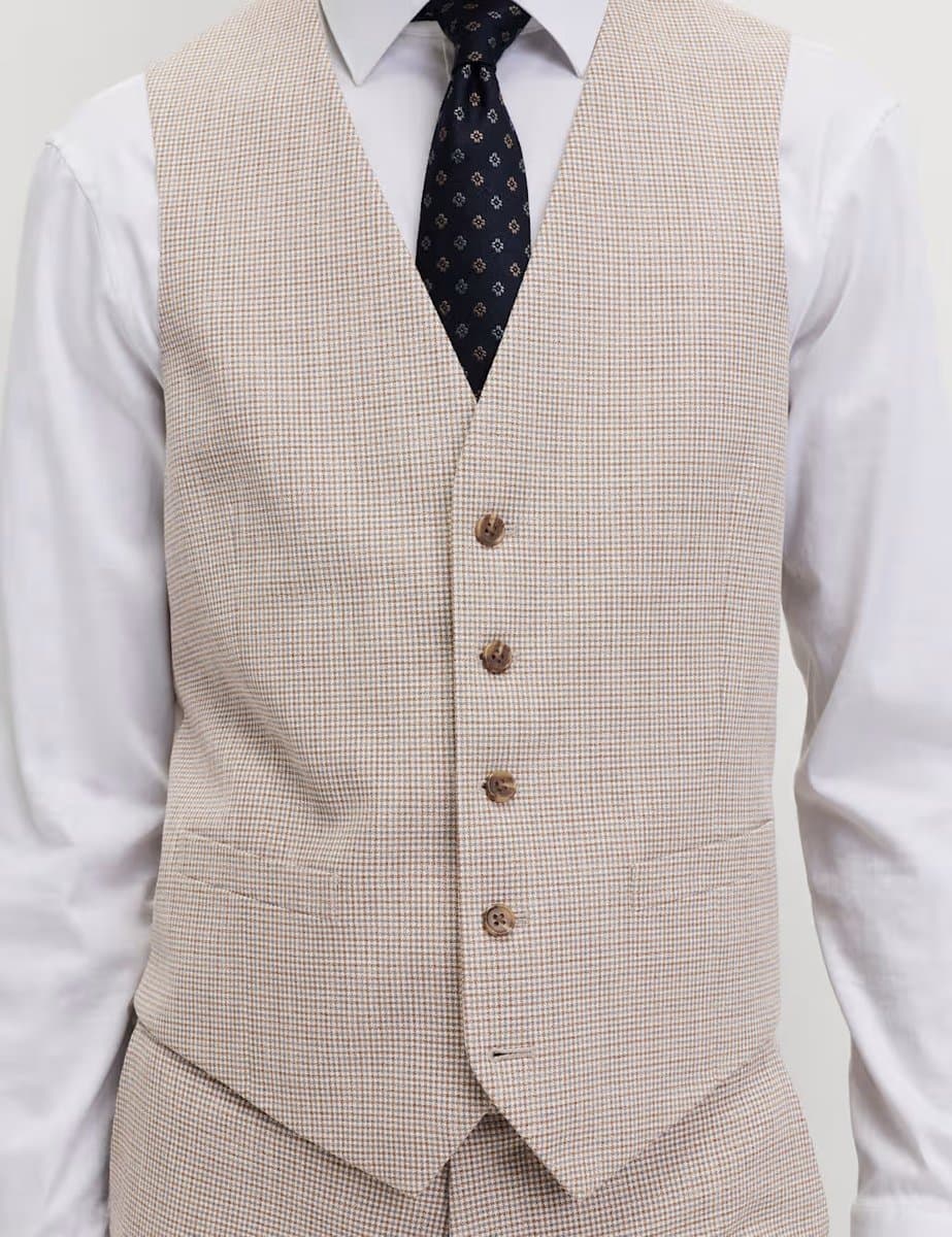 Marks & Spencer M&S Taliored Fit Check Waistcoat Neutral - 2