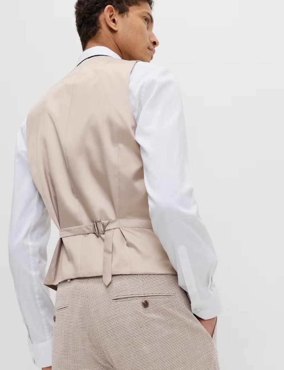 Marks & Spencer M&S Taliored Fit Check Waistcoat Neutral - 3