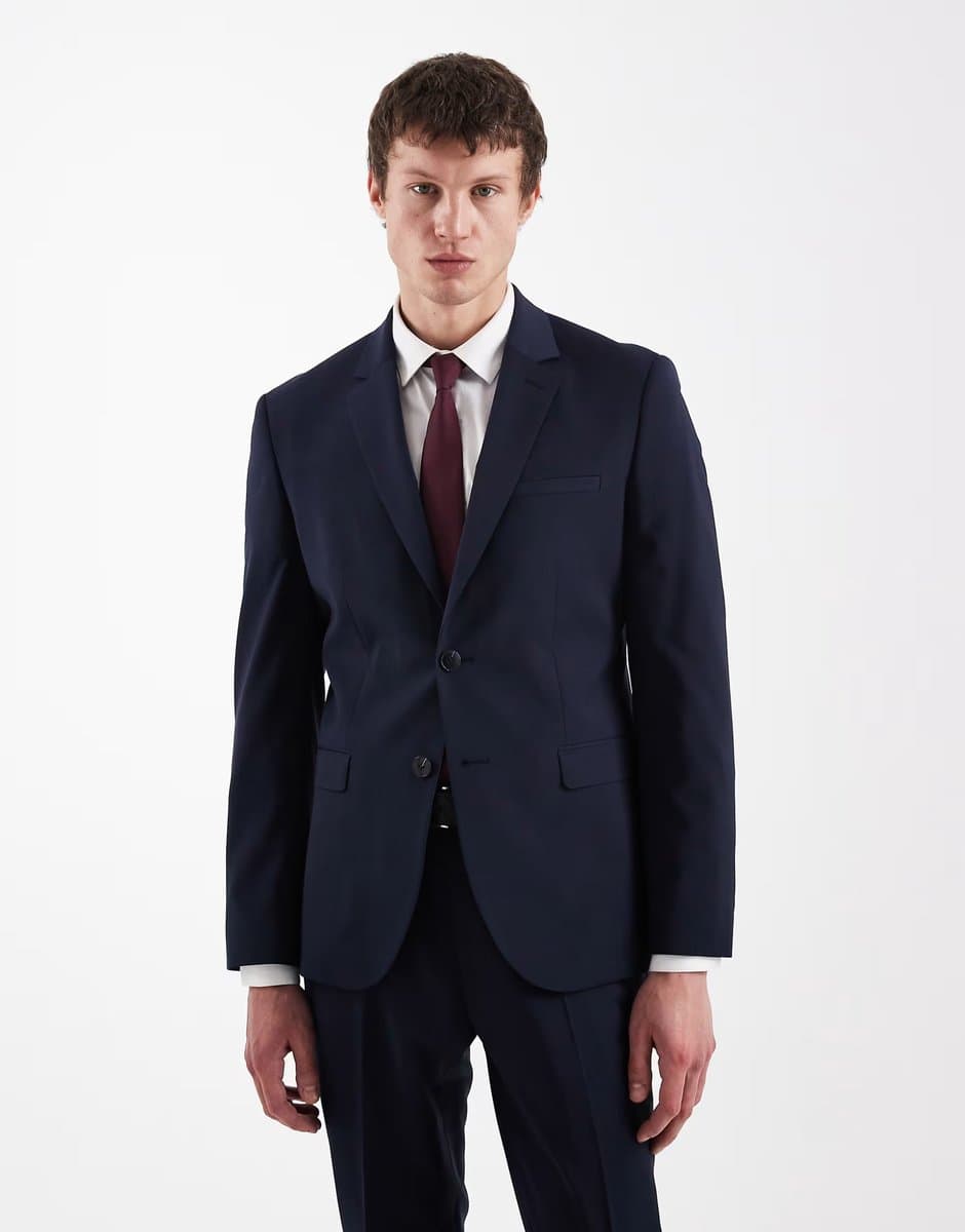ASOS Hugo Red Arti hesten co-ord slim fit suit jacket in dark blue - 1