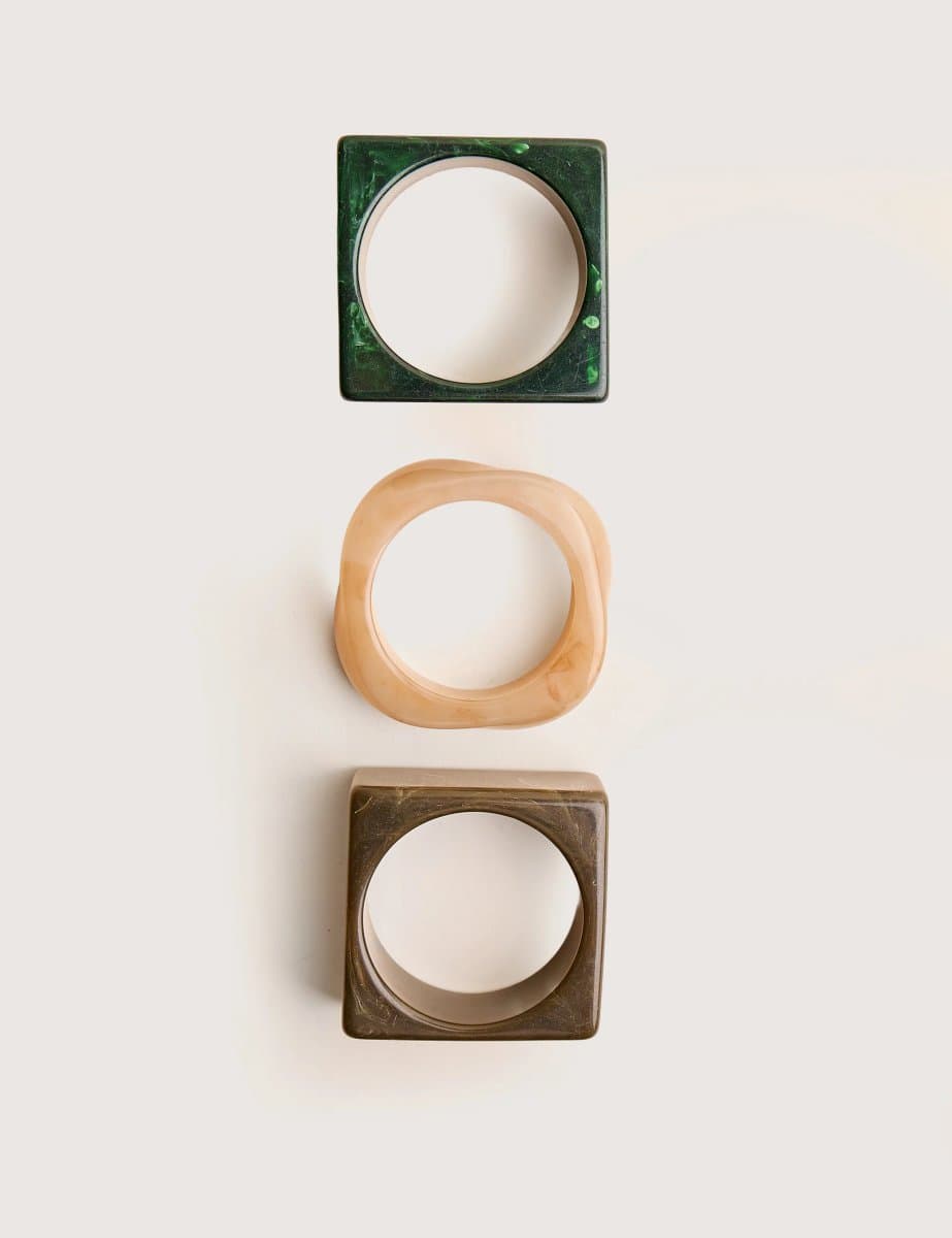 Public Desire 3 Pack Square Resin Bangle Set Multi - 3