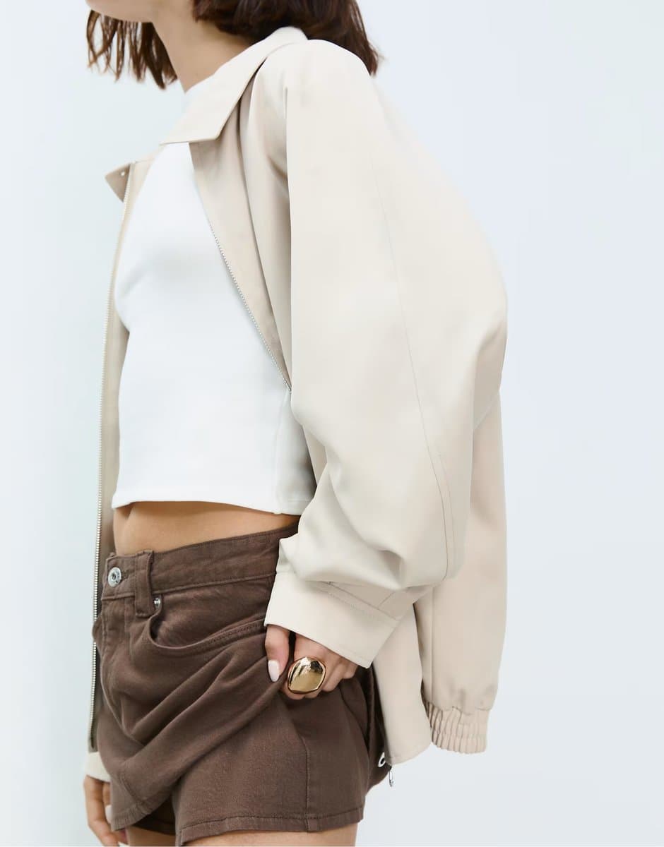 ASOS Stradivarius D62 denim skort in brown