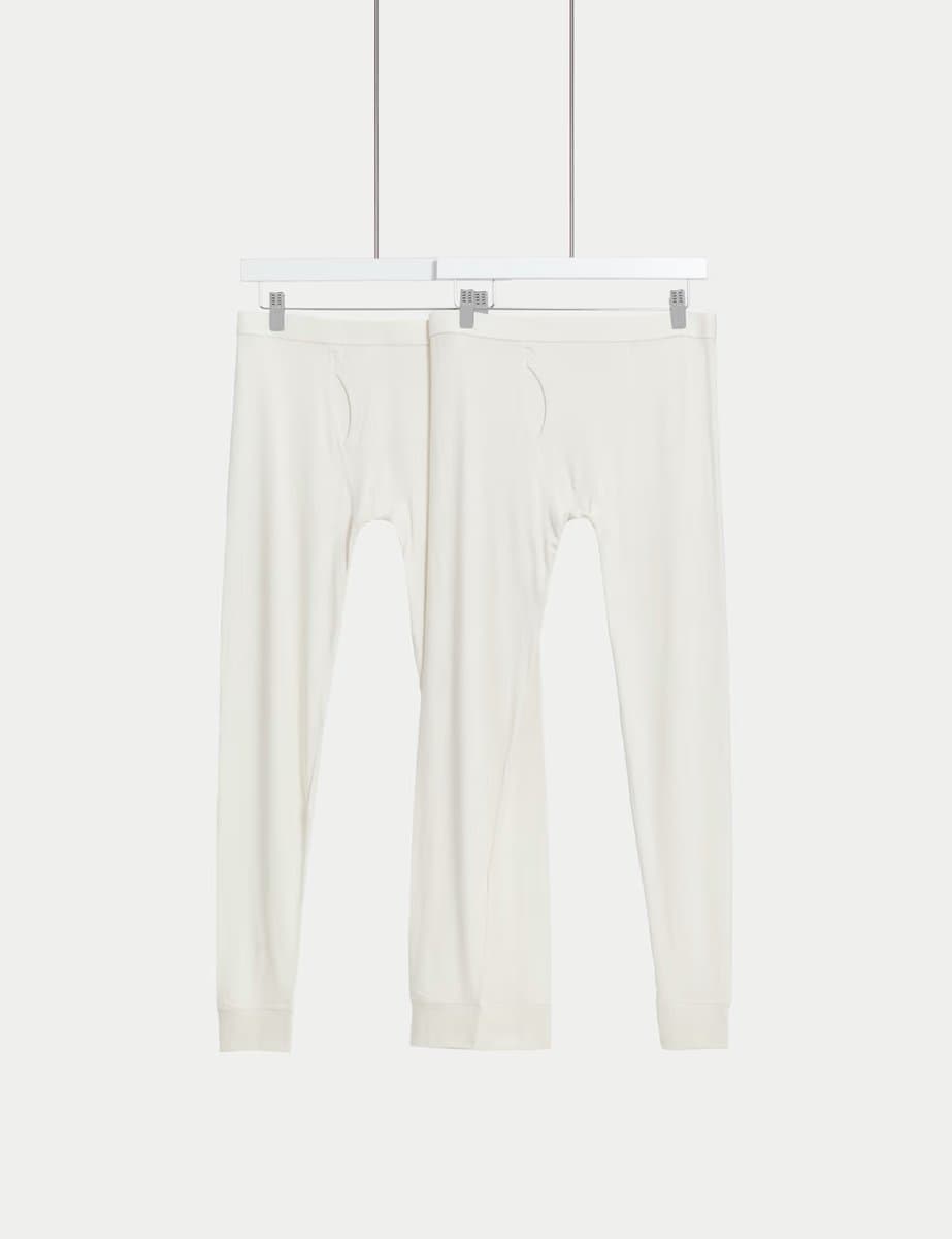 Marks & Spencer M&S 2 Pack Heatgen™ Light Thermal Long Johns Ivory
