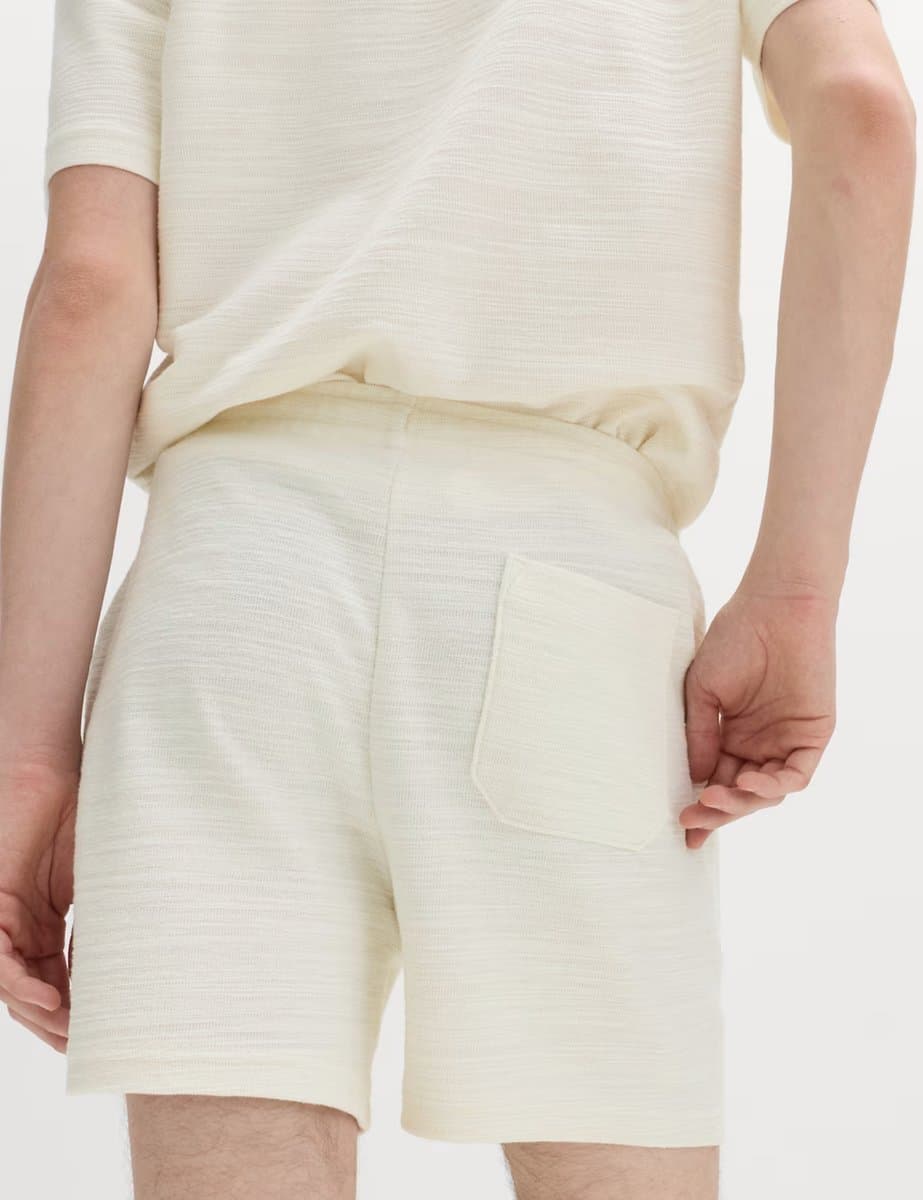 Marks & Spencer M&S Bouclé Cotton Rich Shorts Ecru - 4