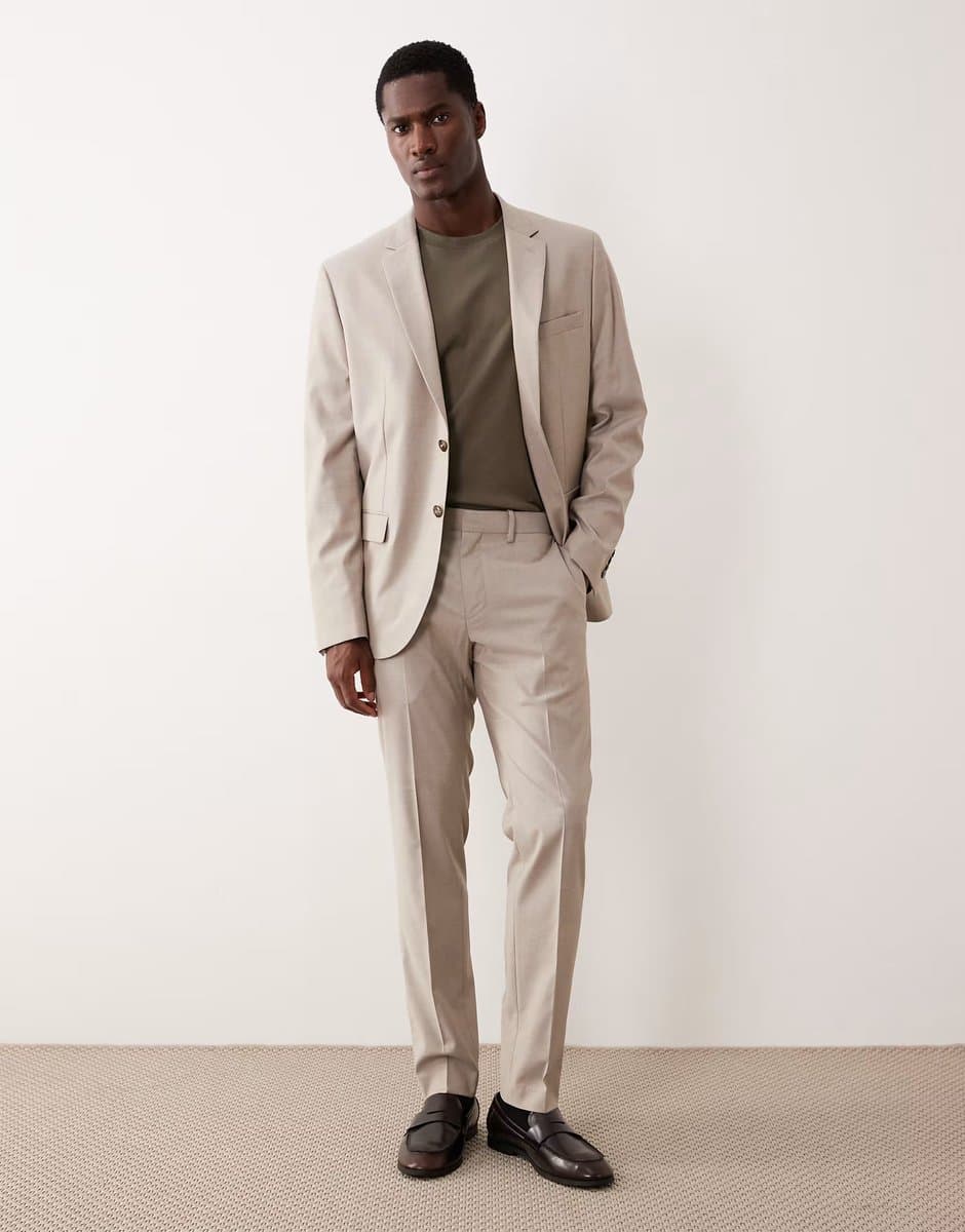 ASOS Mango tailored blazer co-ord in beige - 2