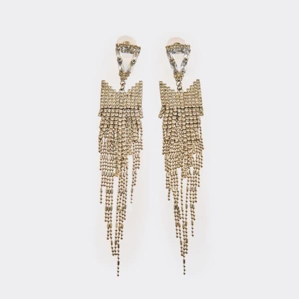 EGO Triangle Detail Diamante Drop Earrings In Silver, Women's Size UK One Size - 2