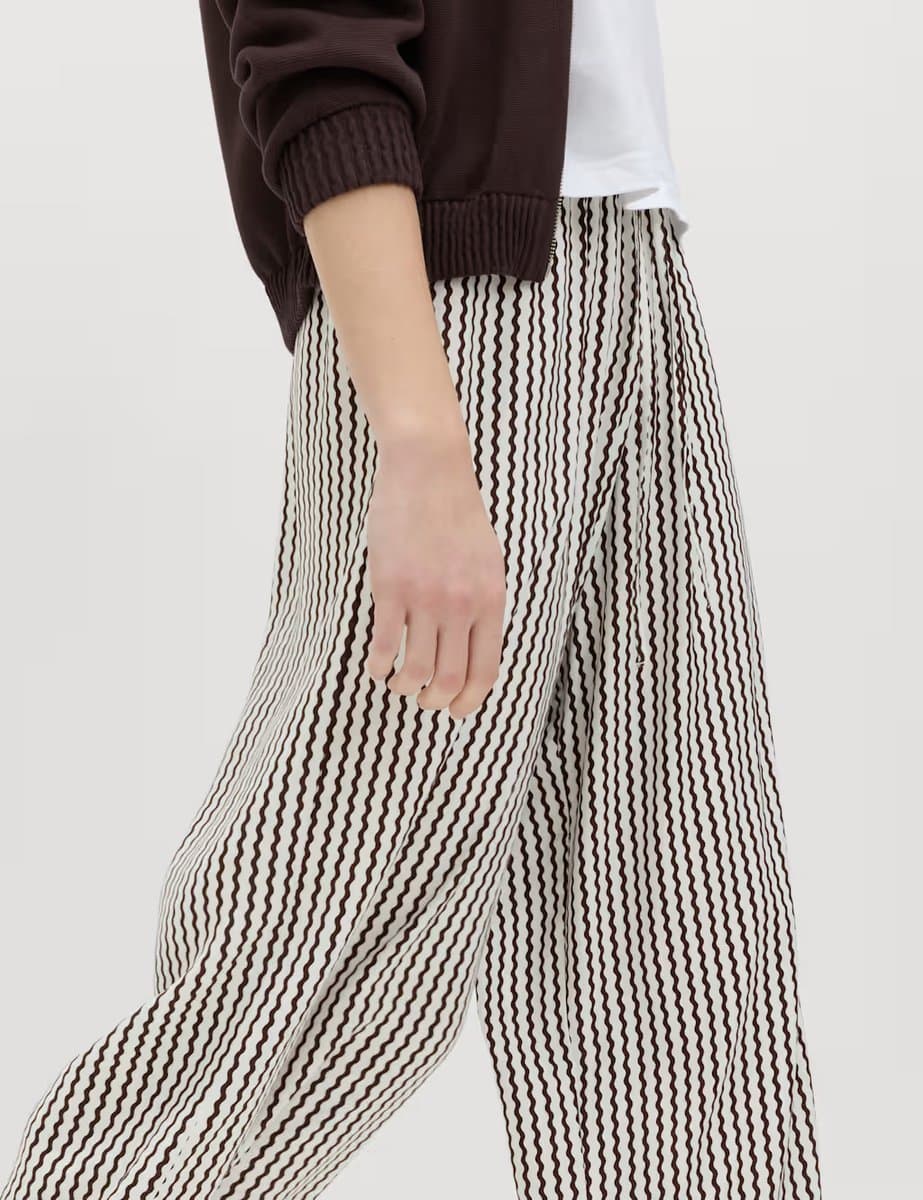Marks & Spencer M&S Printed Pull On Wide Leg Culottes Brown Mix - 5