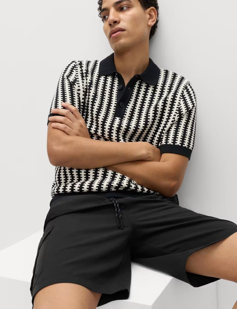 Marks & Spencer M&S Quick Dry Longer Length Cargo Swim Shorts Black - 4