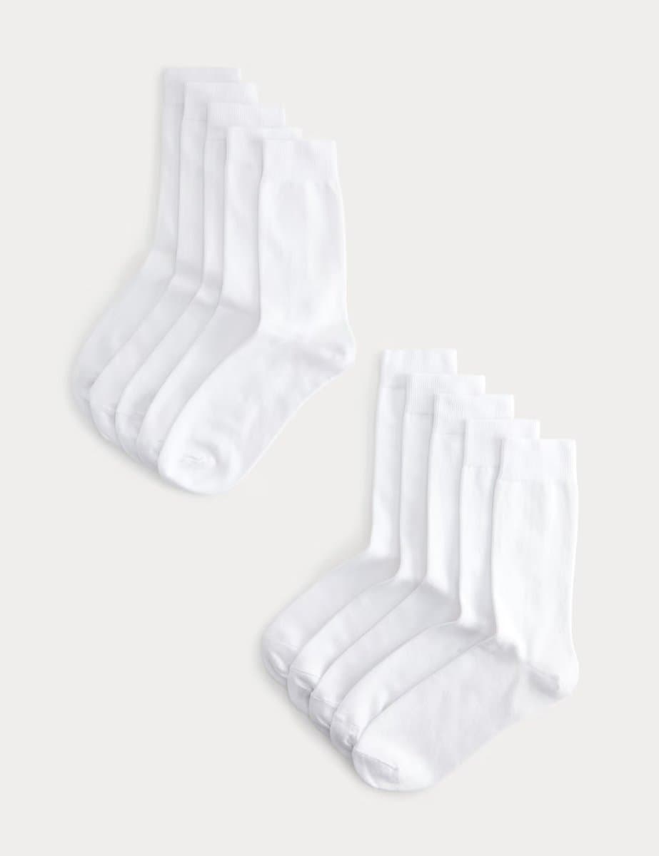 Marks & Spencer M&S 10 Pack Cool & Fresh™ Cotton Rich Socks White - 2
