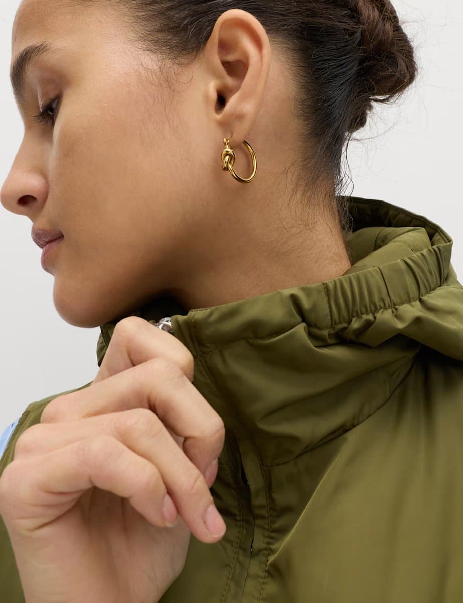 Marks & Spencer M&S Padded Hooded Cropped Gilet Olive - 4