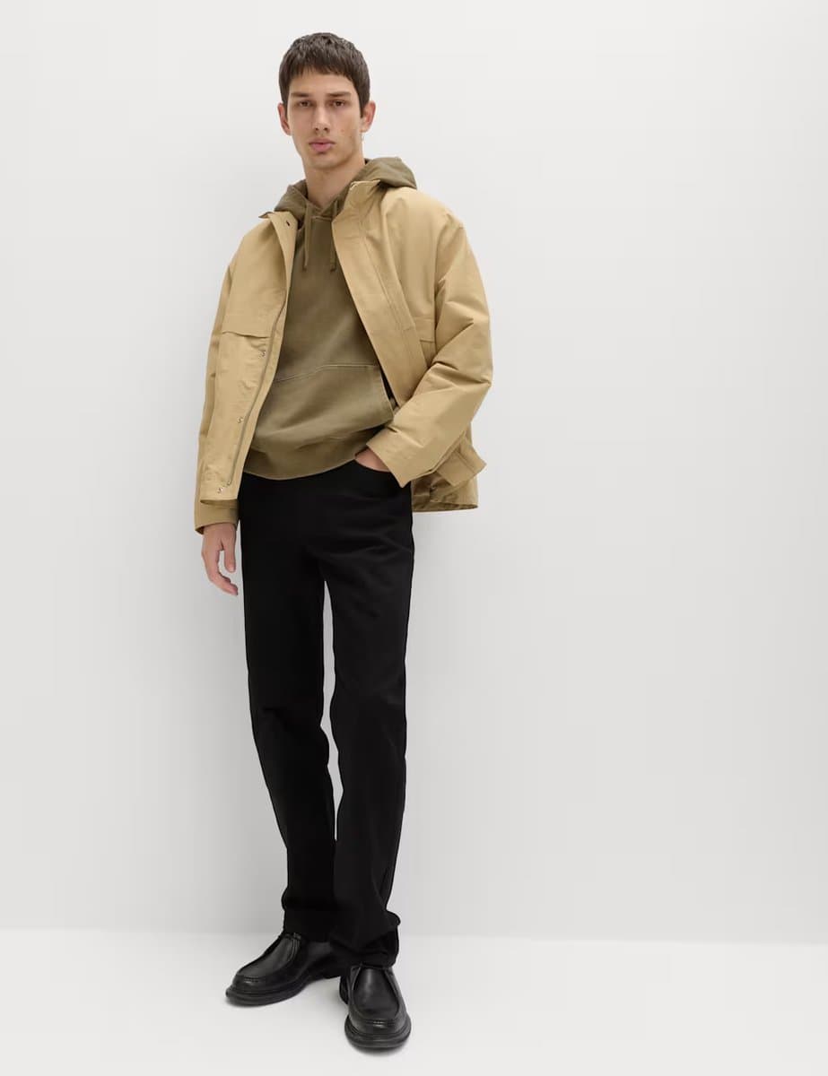 Marks & Spencer M&S Pure Cotton Garment Dyed Hoodie Olive - 3