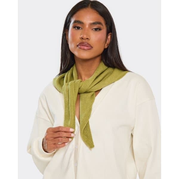 EGO Tie Front Shawl Scarf In Green, Women's Size UK One Size - 2
