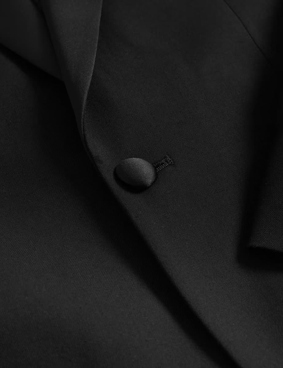 Marks & Spencer M&S Regular Fit Stretch Tuxedo Jacket Black - 2