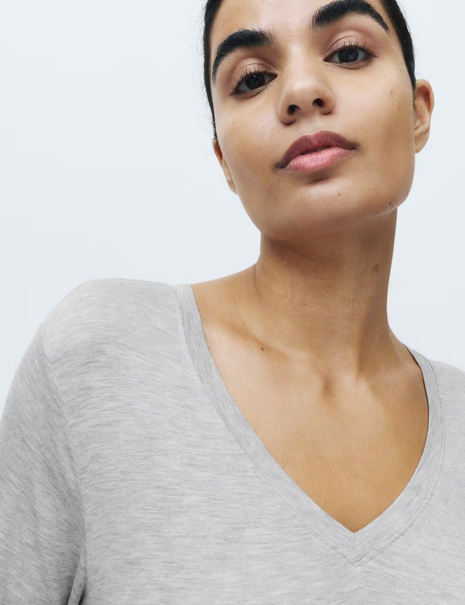 Marks & Spencer M&S Lace Trim Nightdress Grey - 2