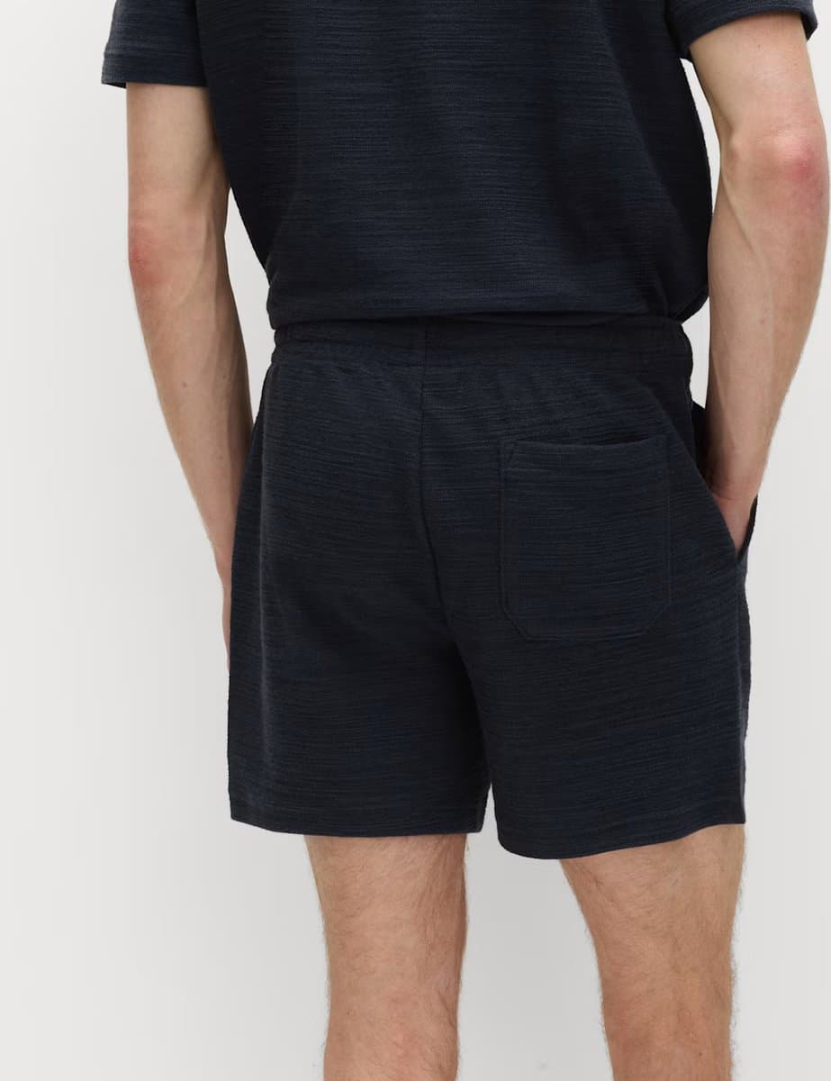 Marks & Spencer M&S Bouclé Cotton Rich Shorts Navy - 4