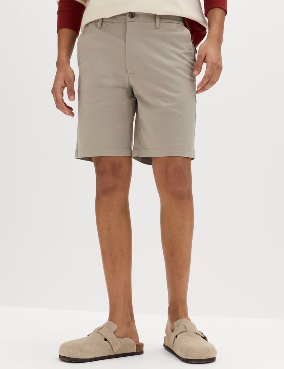 Marks & Spencer M&S Slim Fit Stretch Chino Shorts Grey - 3