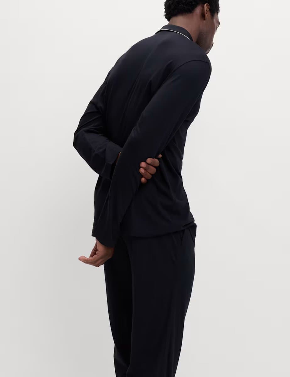 Marks & Spencer M&S Cotton Modal Blend Pyjama Set Black - 4